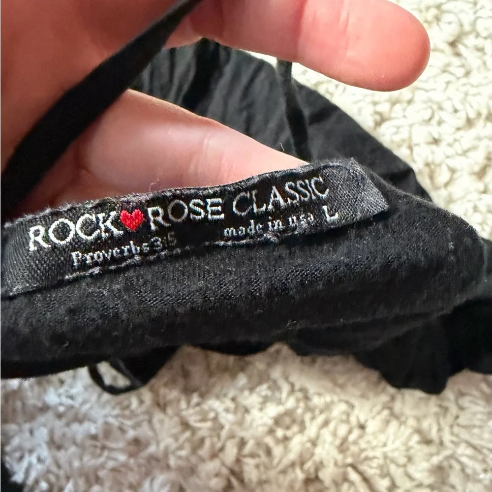 Rock Rose women’s crisscross back super cute, casual Classic Black Tank Top - Picture 5 of 5
